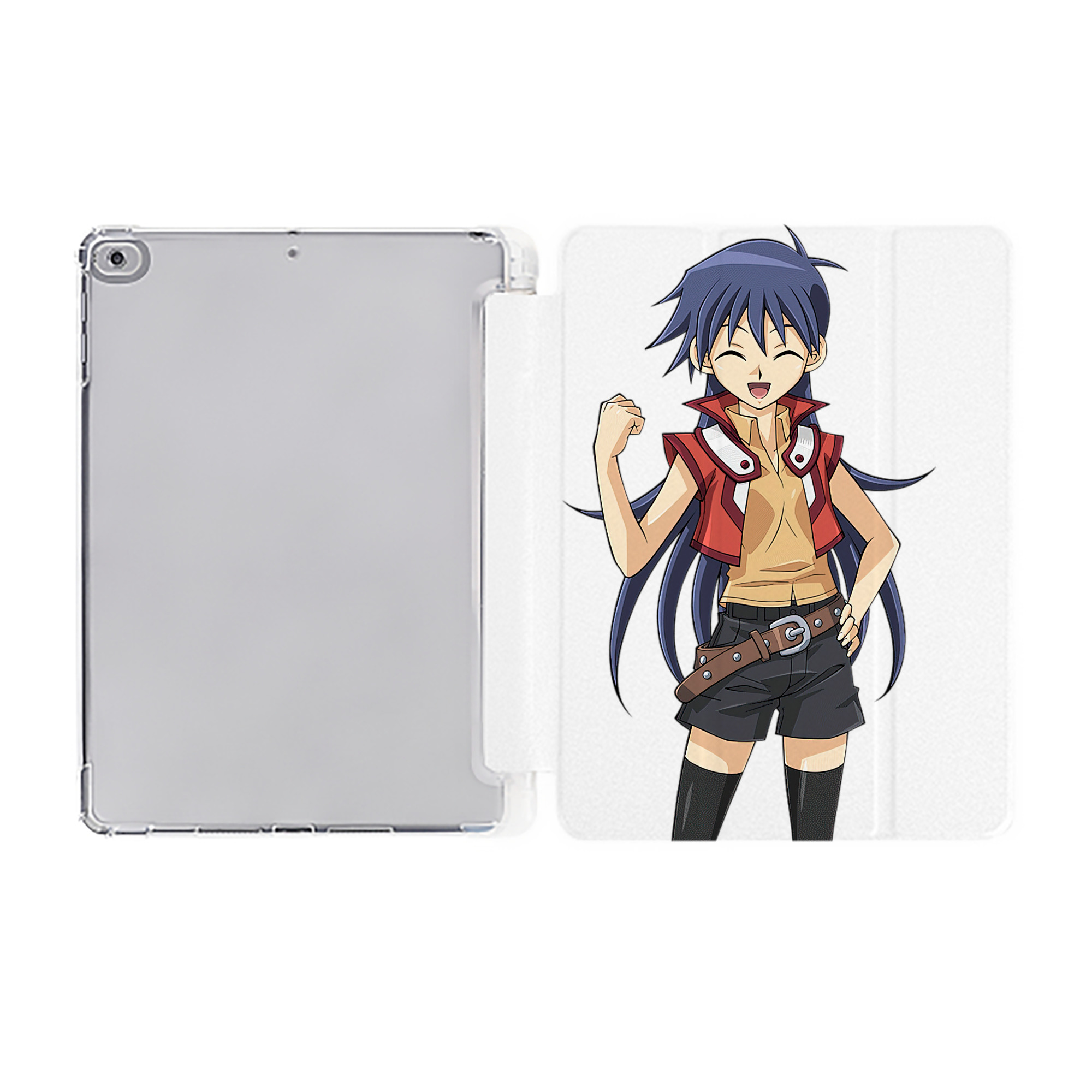 （画像用） 遊☆戯☆王 Yu-Gi-Oh! IPad ケース ペン収納付き 三つ折りスタンド PUレザー×シリコン 対応機種9.5/10.5/10.9インチ